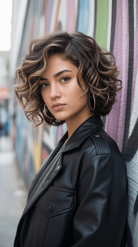 Textured Angled Bob with Spiral Waves