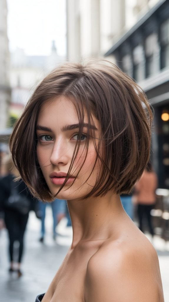 18. Feathered Bob with Razored Edges