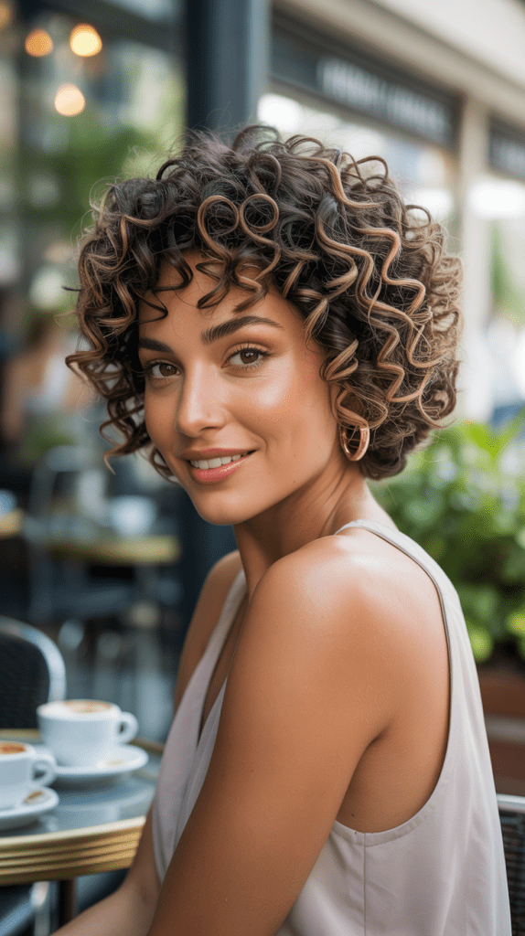Curly Ear-Length Bob with Definition