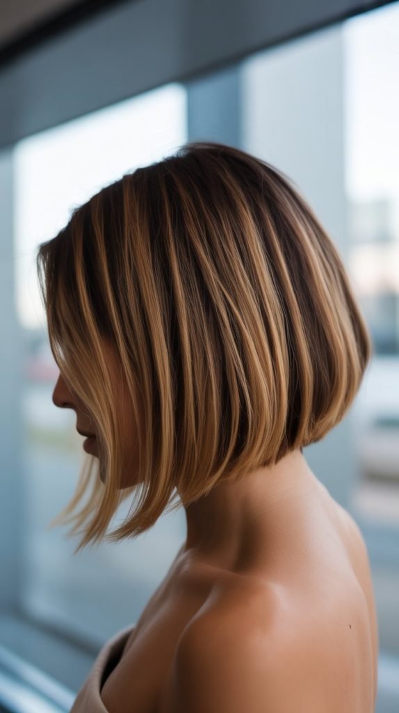 11. Balayage A-Line Bob Back View