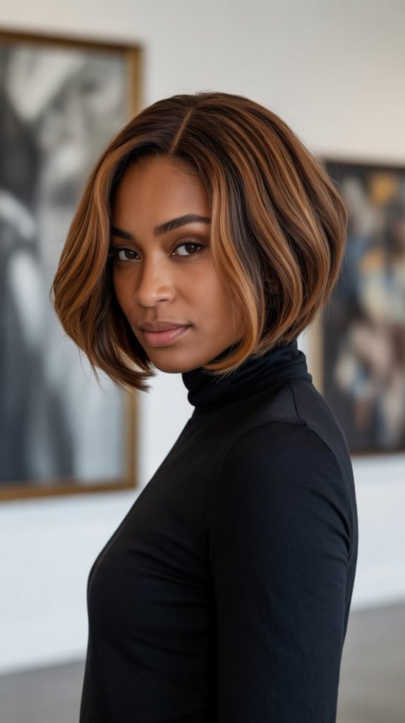 Jaw-Length Bob with Subtle Highlights