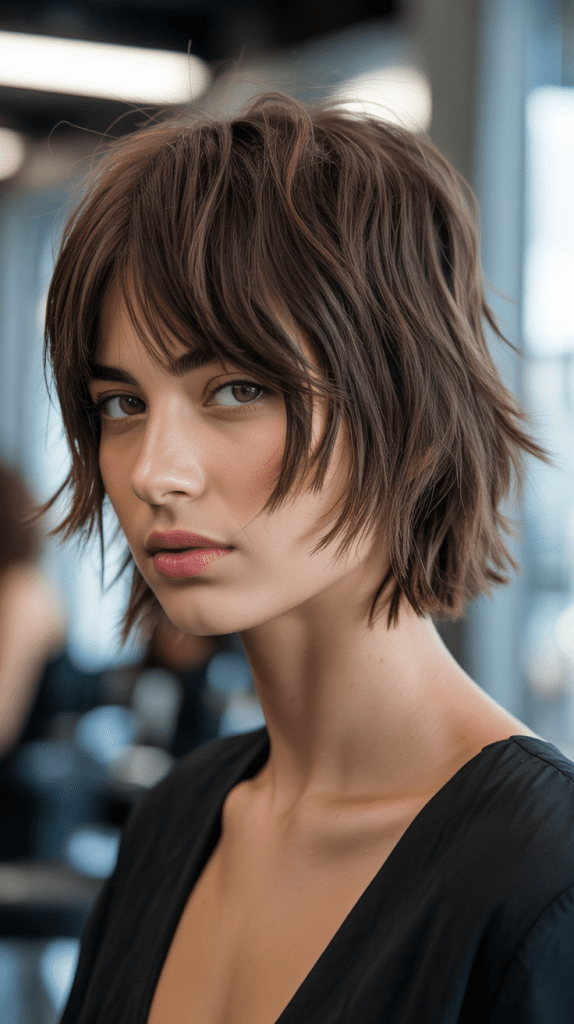  Choppy French Bob With Piecey Curtain Bangs