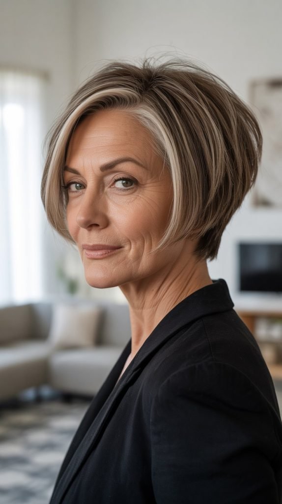 12. Stacked Bob with Layered Back