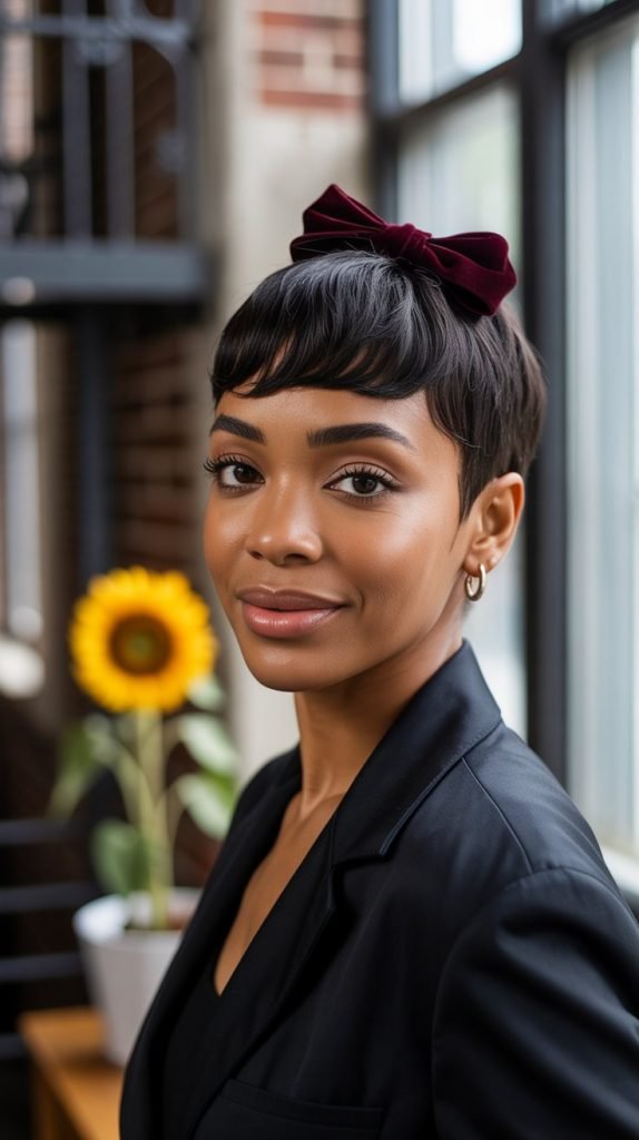 2. Pixie Cut waith Top Bow