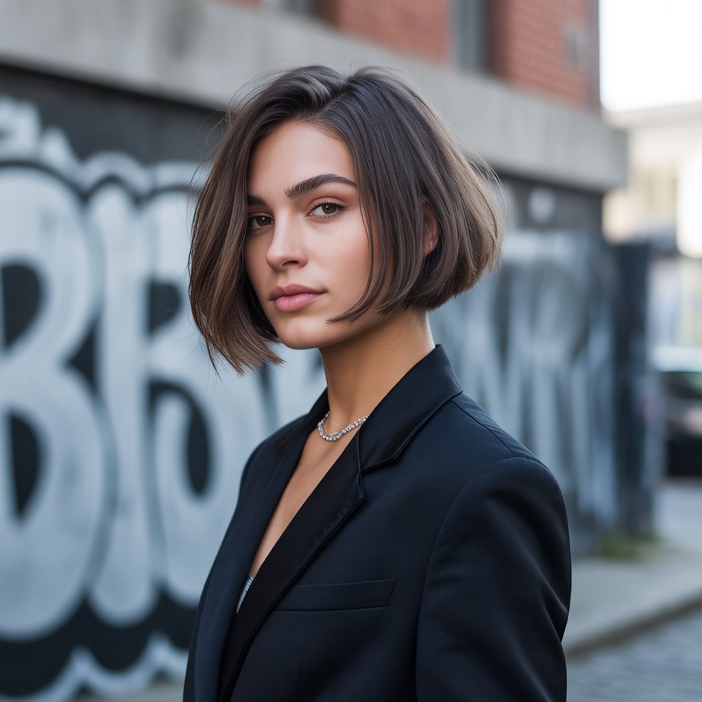  Edgy French Bob with Undercut
