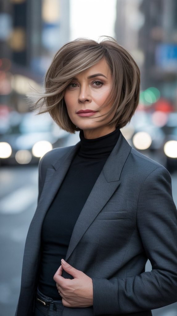 Feathered Bob with Choppy Layers