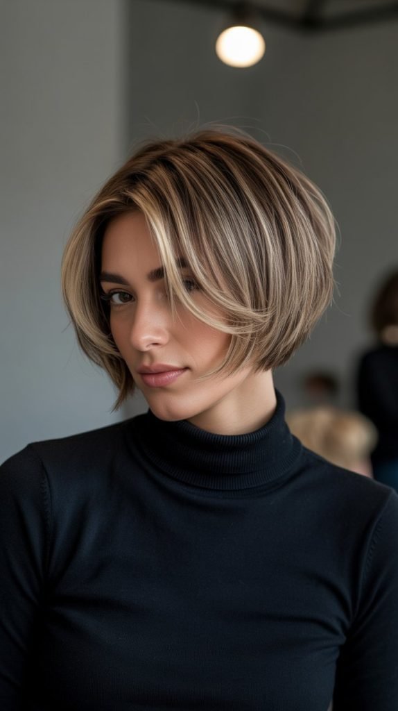 Stacked Bob with Subtle Highlights