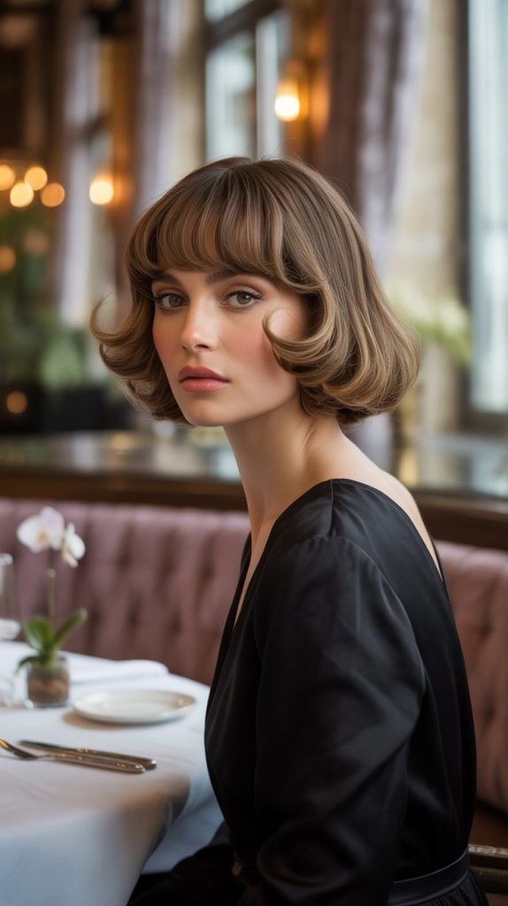 French Bob with Graduated Bangs and Layered Texture