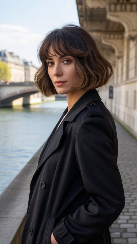 Bob-Lob Hybrid with Wispy French Bangs