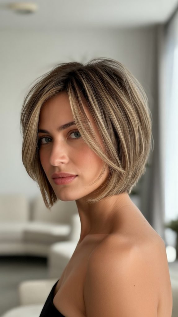 Textured French Bob with Piecey Layers