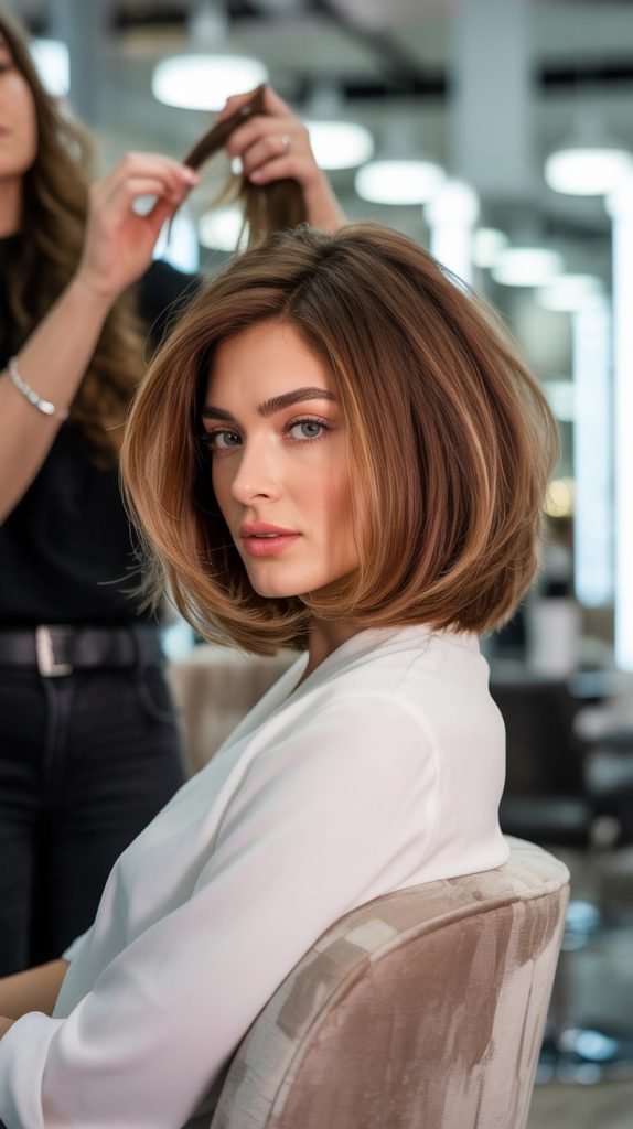 Layered Chin-Length Bob with Volume