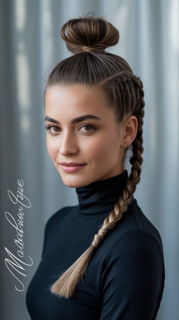  Top Knot with Side Braid