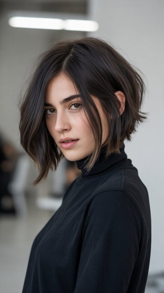  Asymmetrical Shaggy French Bob