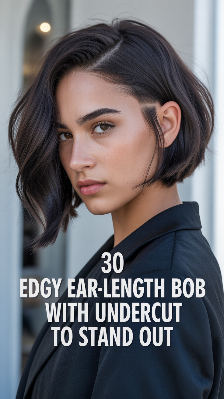 Edgy Ear-Length Bob with Undercut to Stand Out