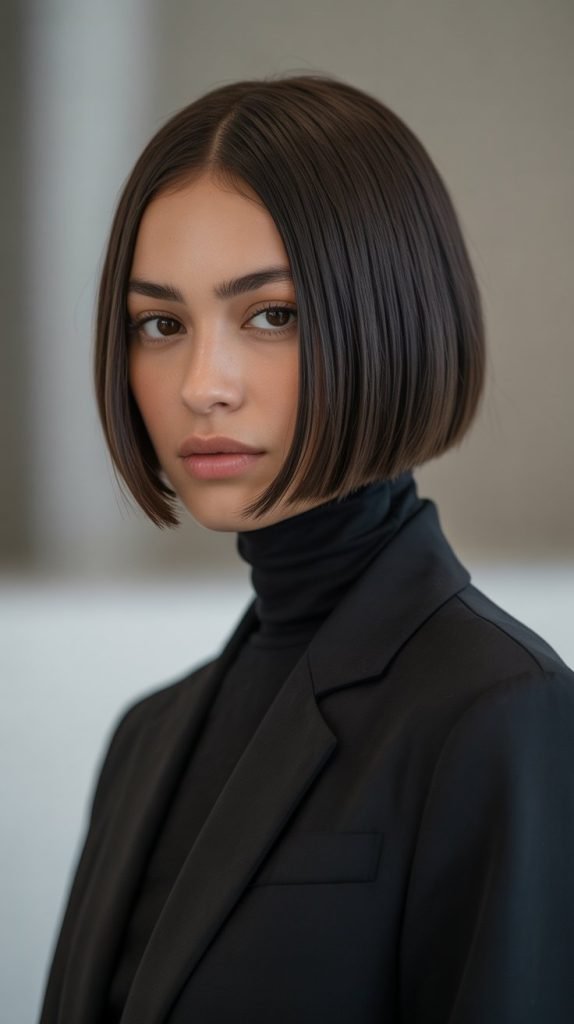 Sleek Center Part Bob