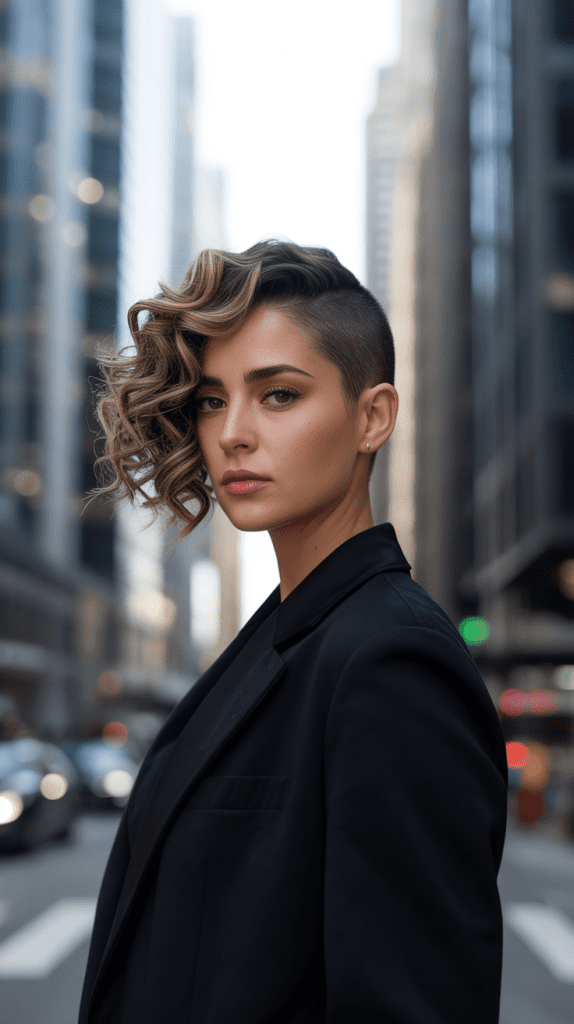 Asymmetrical French Bob for Curly Hair