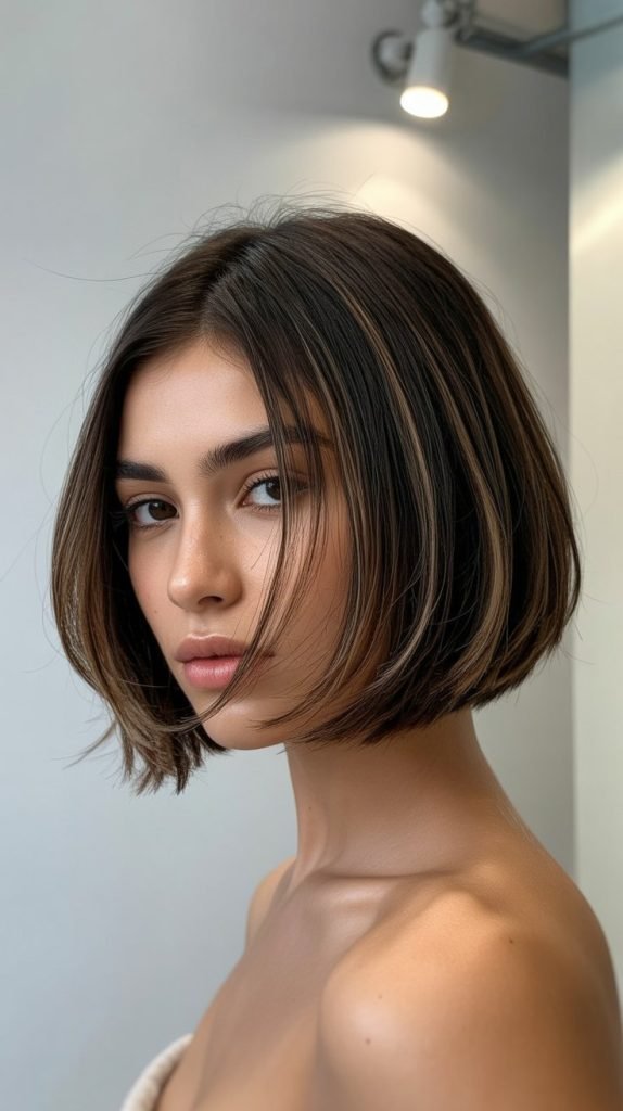 Graduated Undercut Bob with Layered Structure