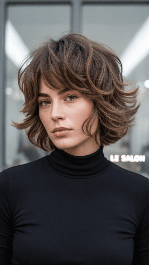 Shaggy Layered French Bob