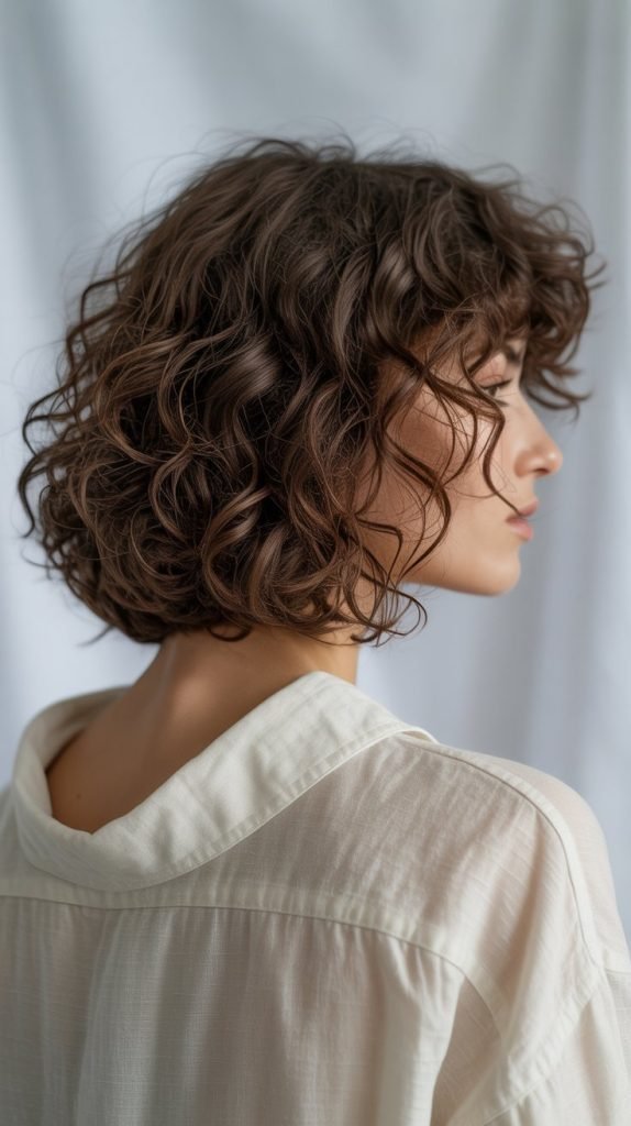 Curly Medium Bob Back View