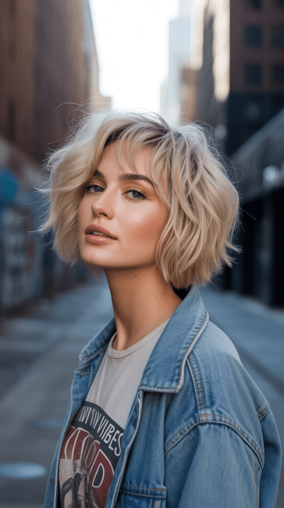 Choppy Blonde French Bob