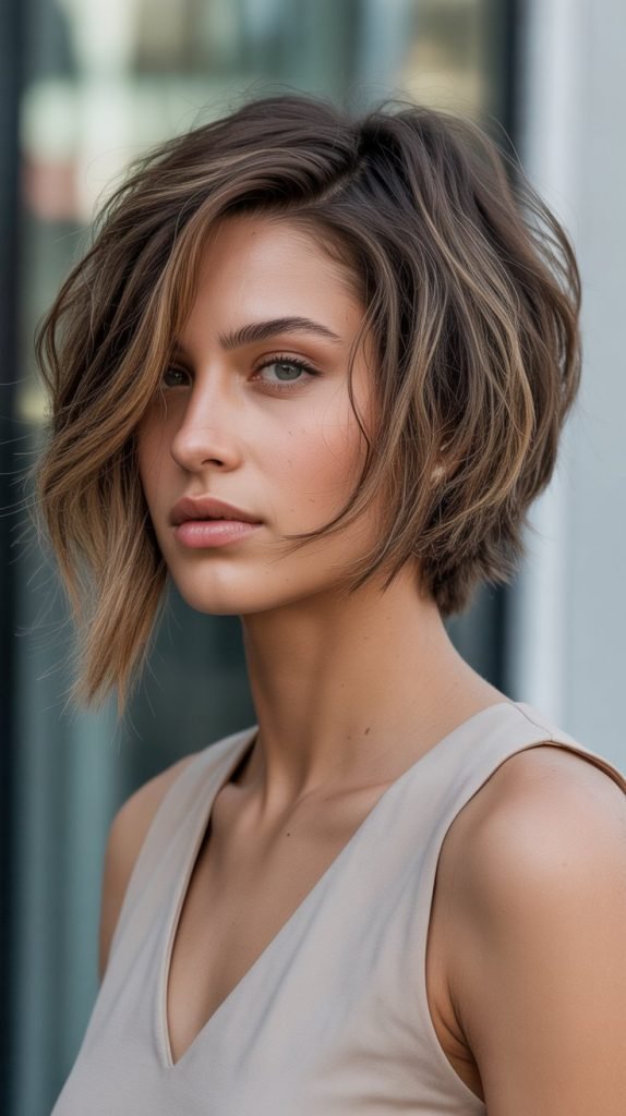 3. Asymmetrical Shaggy Bob