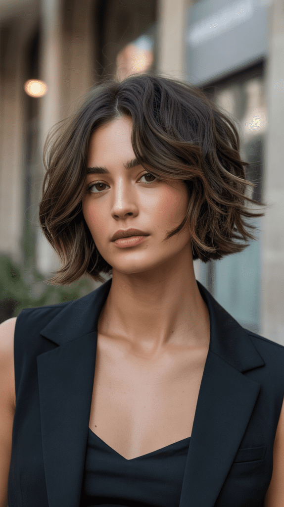  Textured French Bob with Choppy Ends