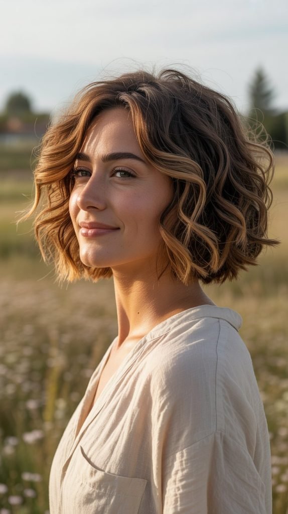 Wavy French Bob with Natural Texture