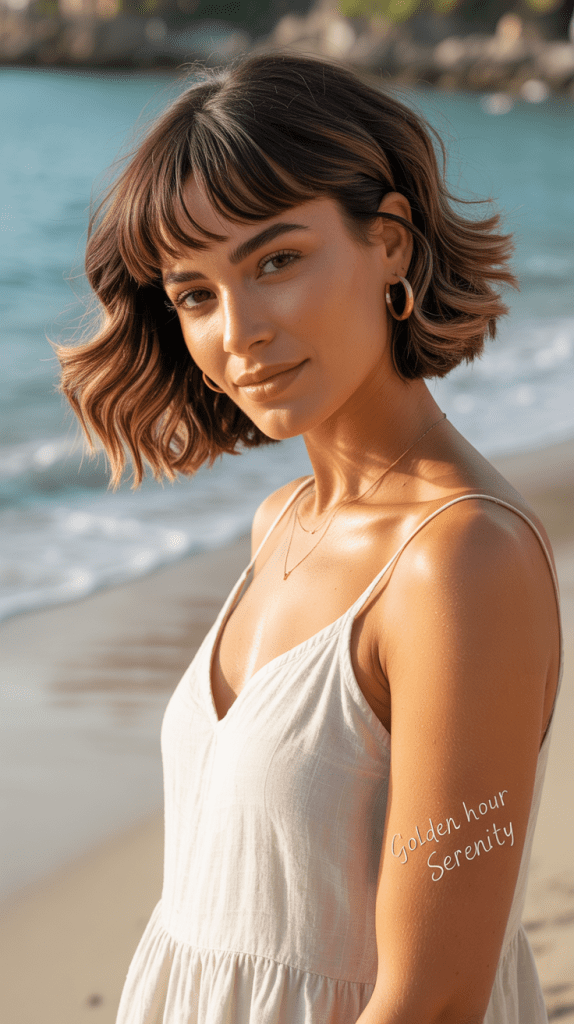 Wavy Shag Bob with Soft Fringe