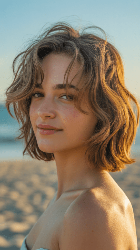 Tousled Shoulder-Length Cut