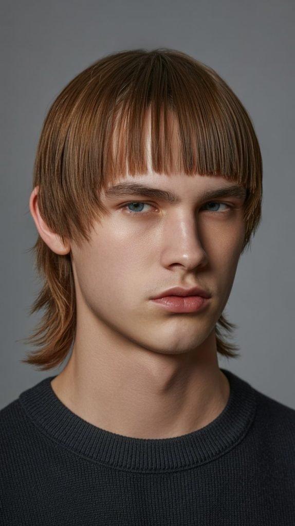  Long Hair with Blunt Bangs