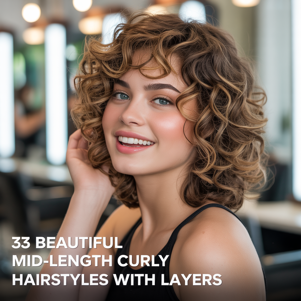 33 Beautiful Mid-Length Curly Hairstyles with Layers