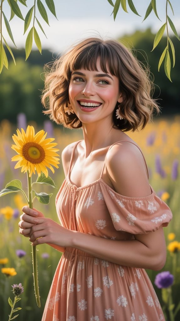 Graduated Bangs with Bouncy Ringlets