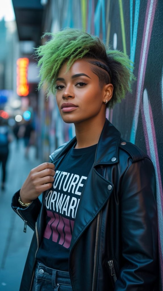  Neon Highlights in Natural Hair
