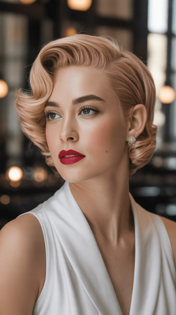 Vintage Finger Wave Side-Sweep Pixie