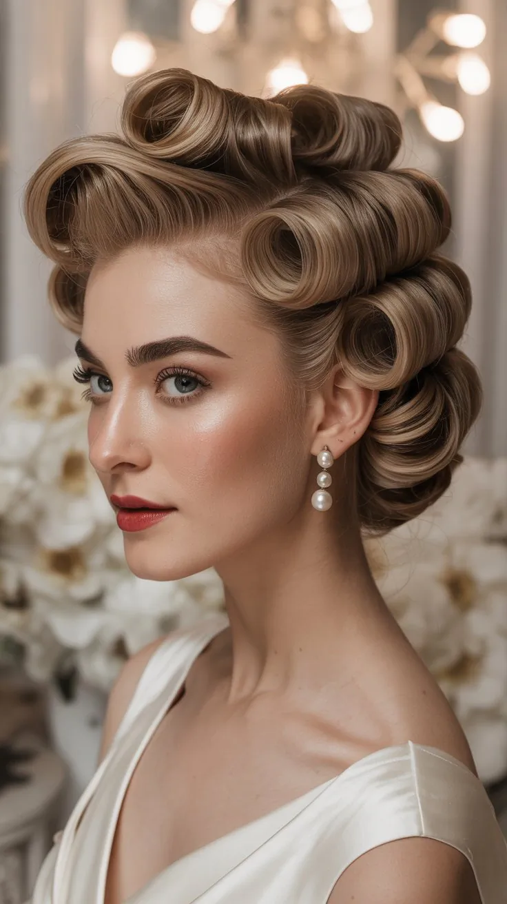 Vintage Pin Curls Updo