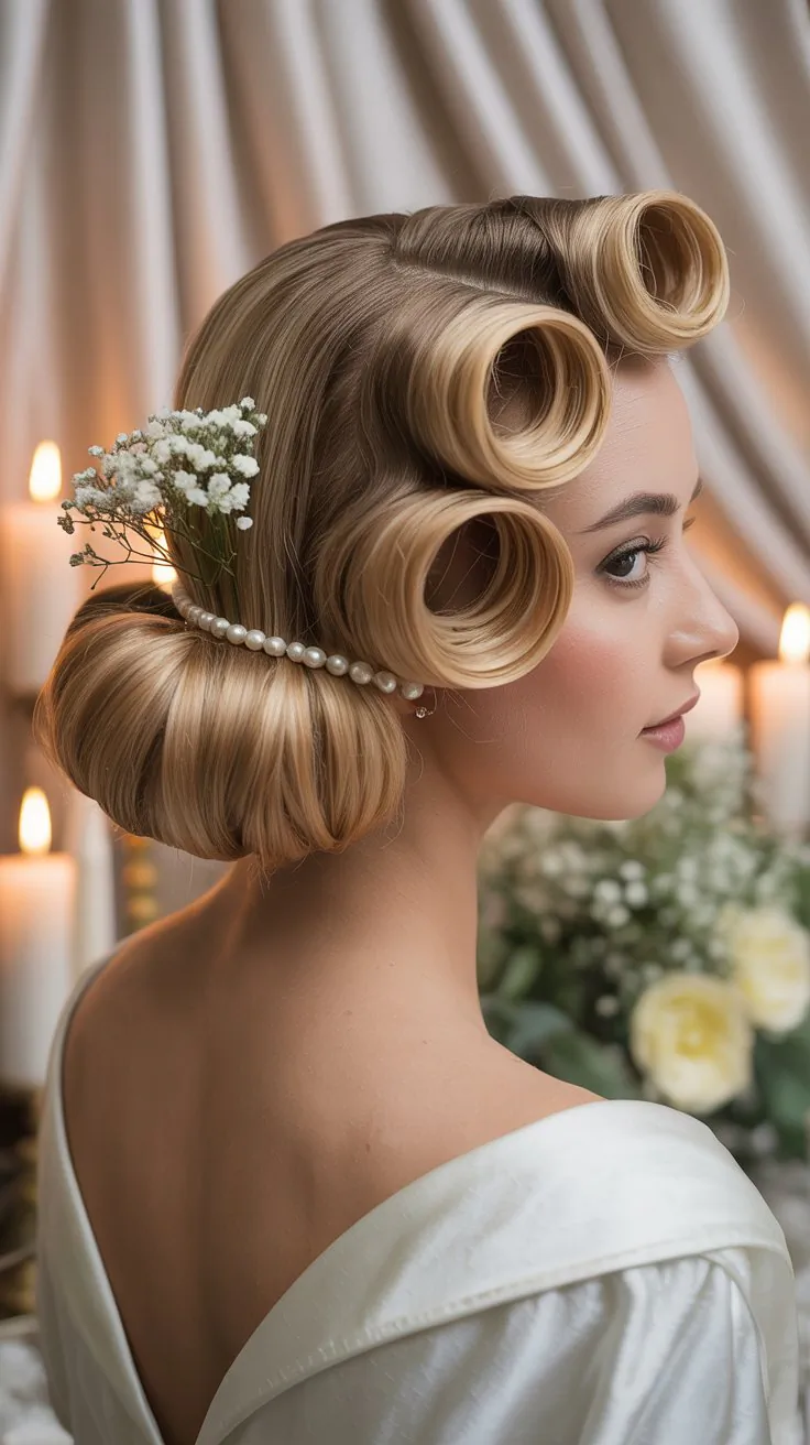 Vintage Victory Rolls with Bun
