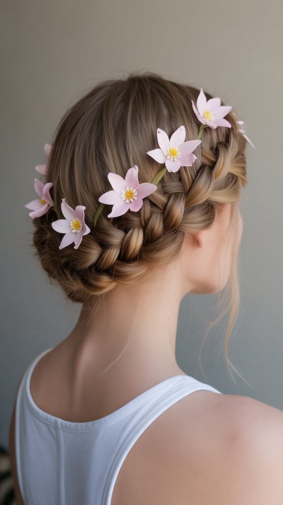 The Whimsical Flower Braid Updo