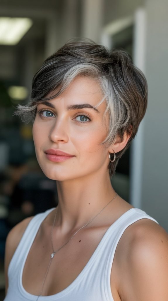 Wispy Pixie with Delicate Gray Strands