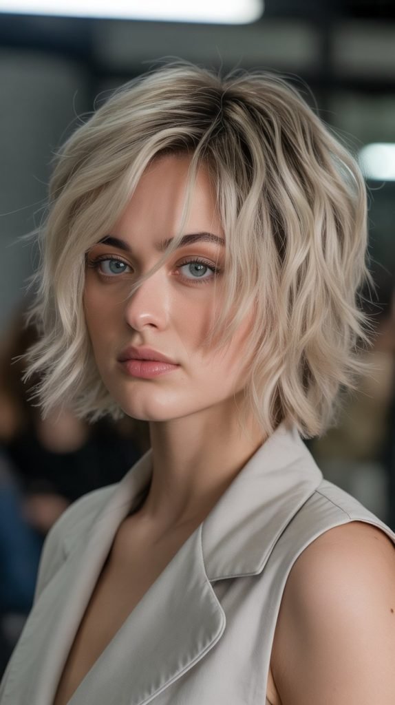 Textured Layered Bob with Piece-y Definition