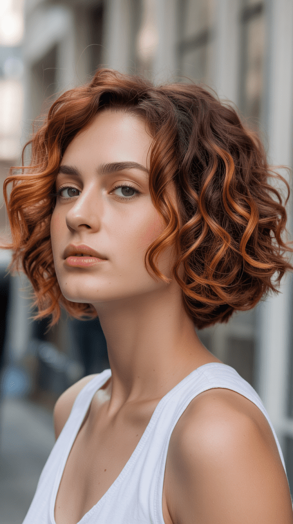 French Bob with Copper Highlights