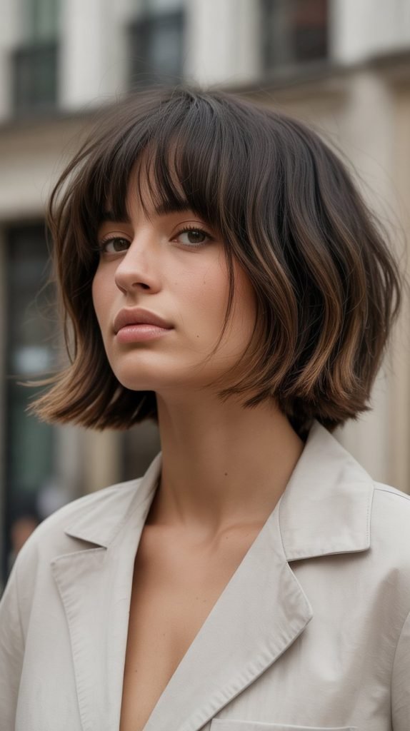 French Bob with Piecey Fringe