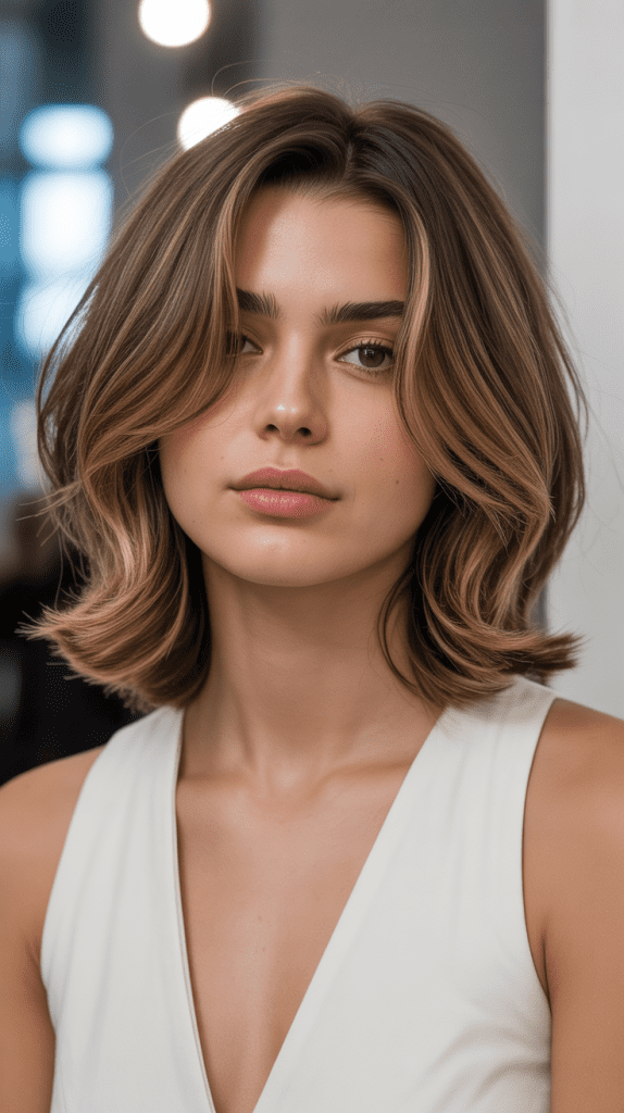 Long Layered French Bob (Lob) with Face-Framing Layers