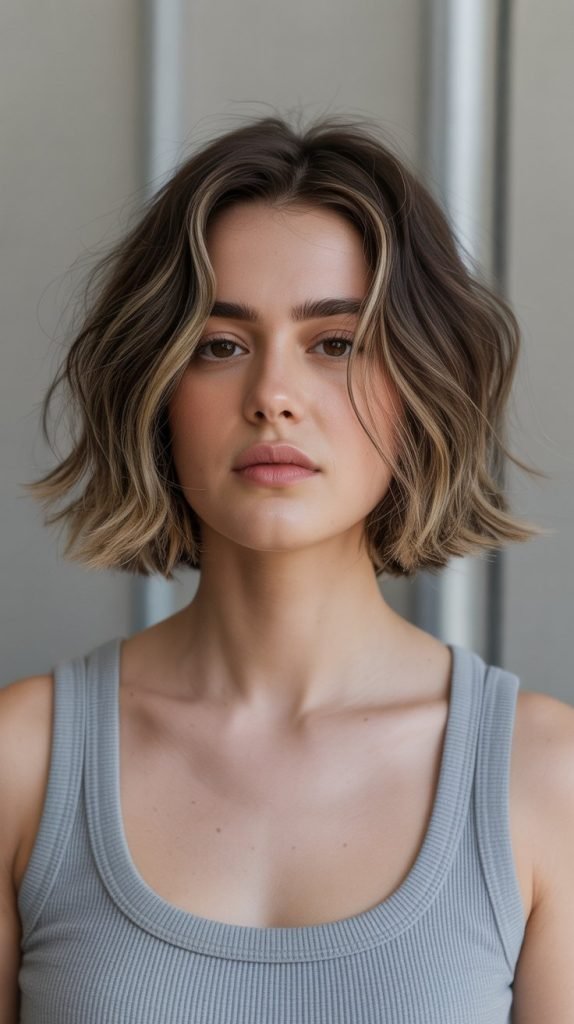 14. Shaggy Bob for Round Faces