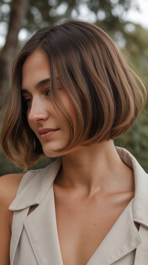 Rounded French Bob with Curved Edges