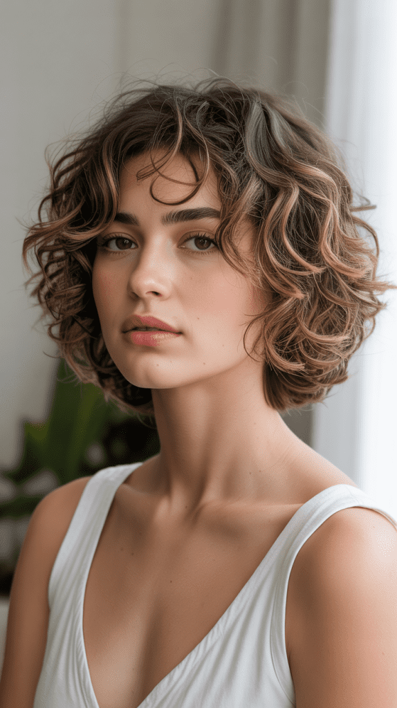 Shaggy French Bob for Curls