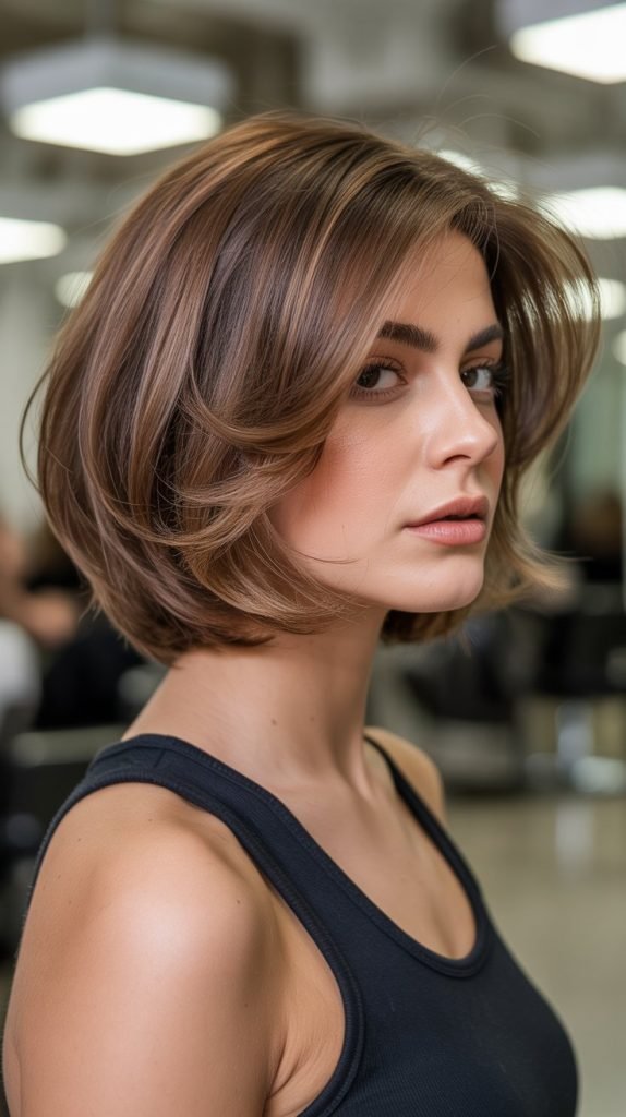 Layered Ear-Length Bob with Volume