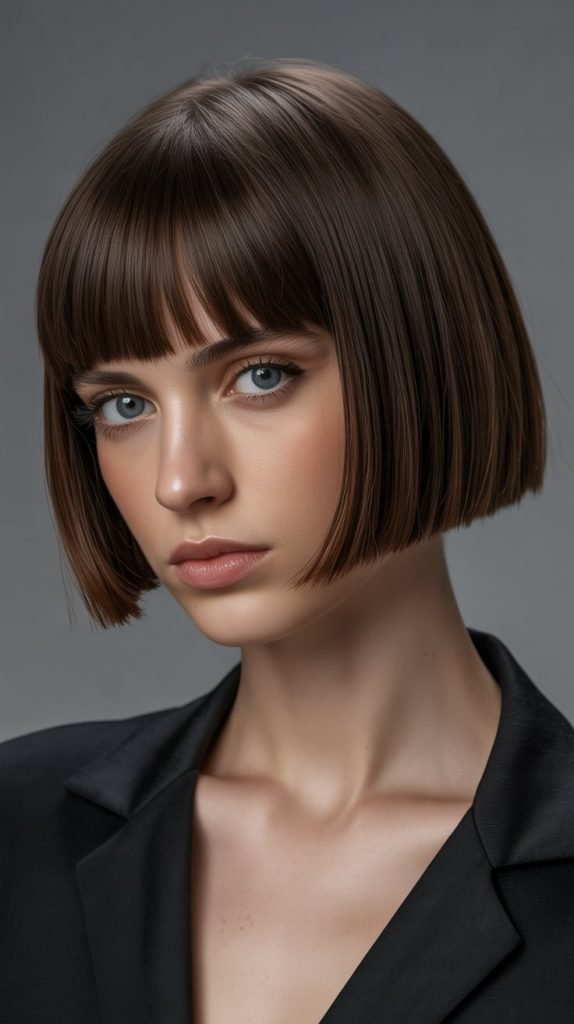 Precision Micro Bob with Straight-Cut Bangs