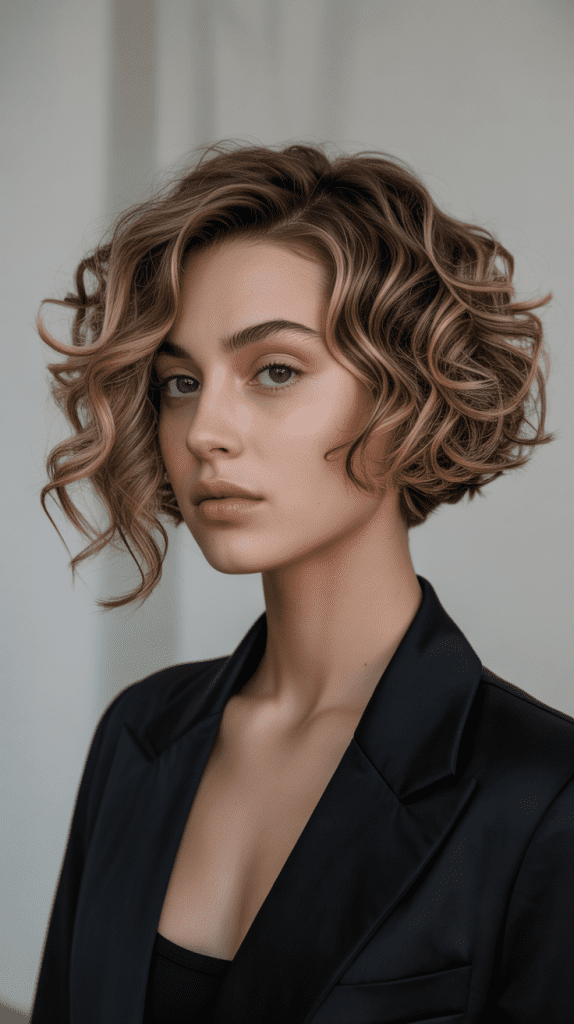 Inverted French Bob for Curly Hair