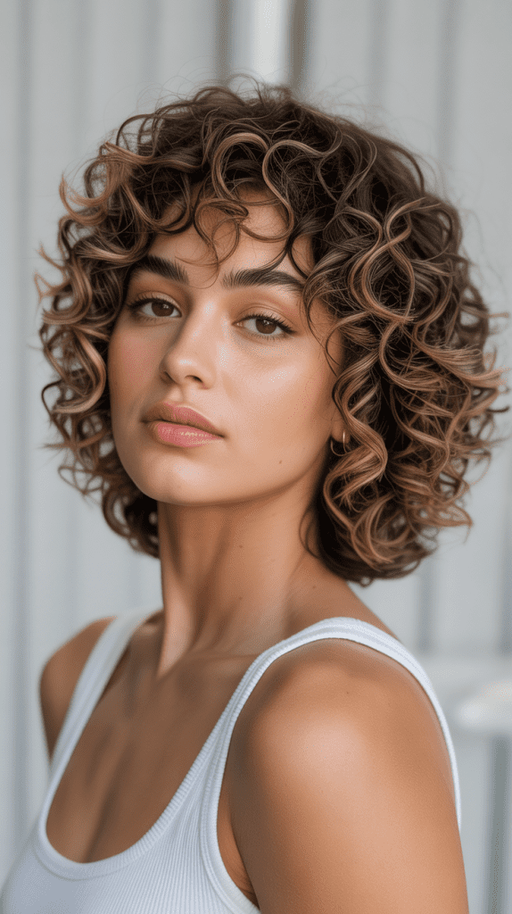 Layered French Bob for Curly Hair
