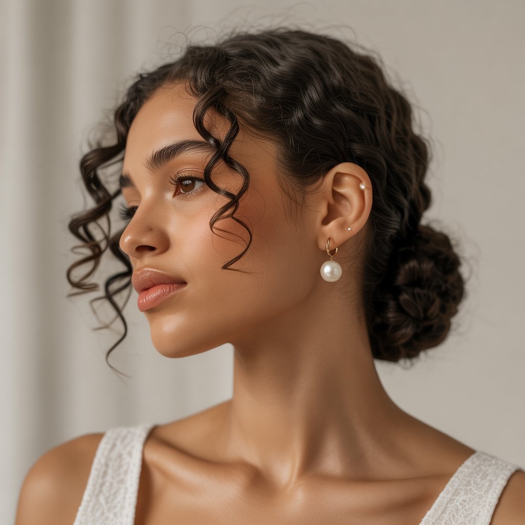 Low Bun with Face-Framing Curls